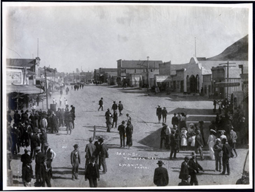 people and buildings on Main Street, Tonopah
